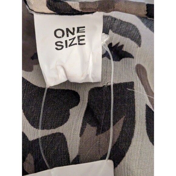 Cruise Club Ladies One Size Brown/White/Black Sheer Leopard Fringe Cover-Up NEW - Picture 9 of 12